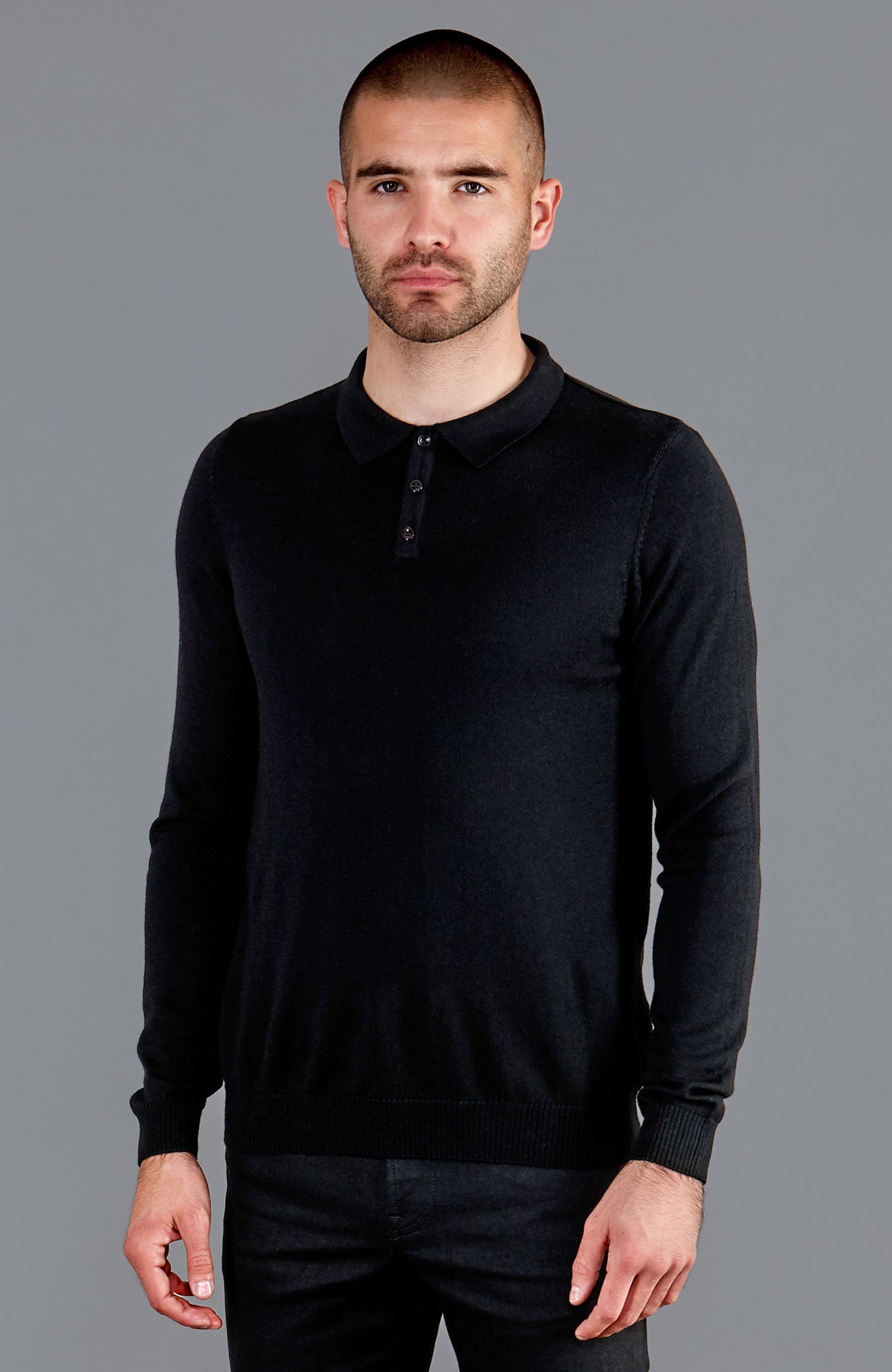 Men 100% Extra Fine Merino Wool Long Sleeve Polo Shirt – Paul