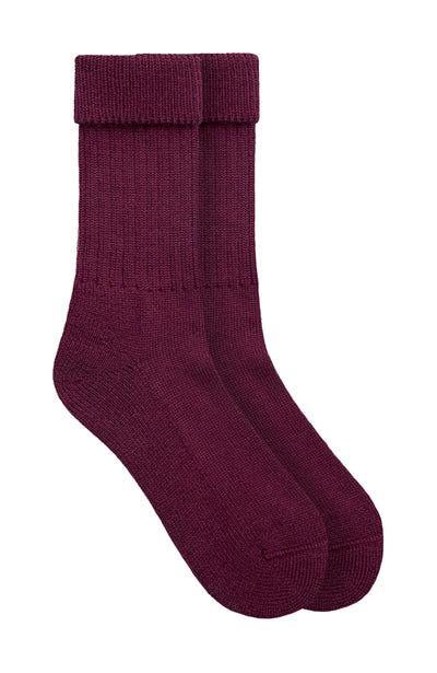 burgundy wool socks