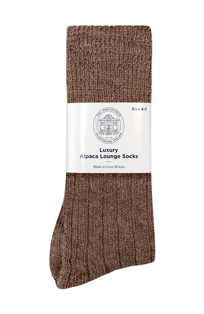 brown alpaca bed socks