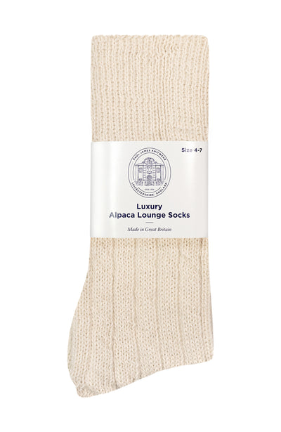 cream alpaca bed socks