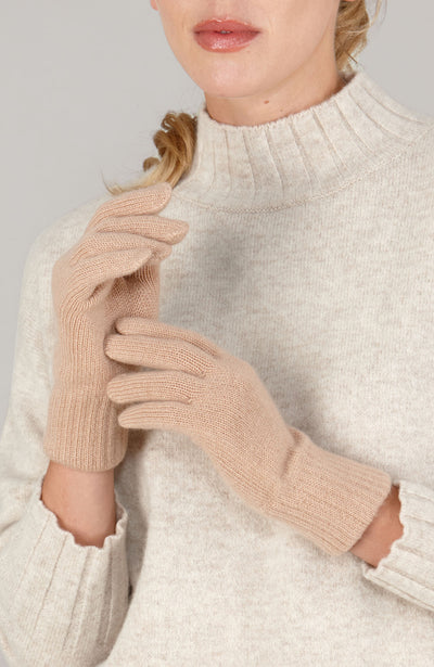 camel cashmere gloves