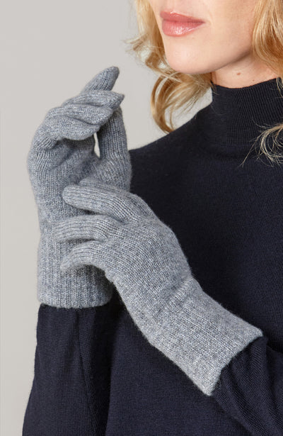 grey cashmere gloves