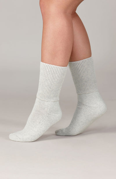 grey premium cashmere bed socks