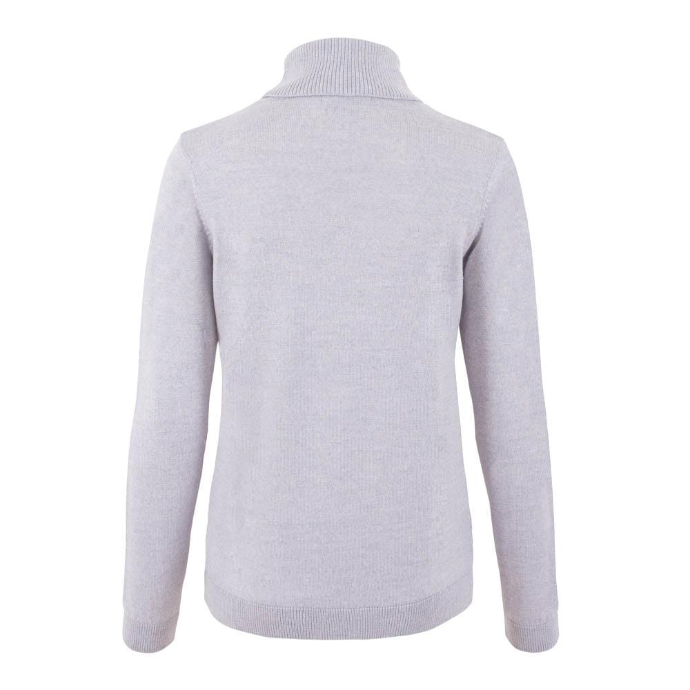 womens light grey merino wool round neck jumper back