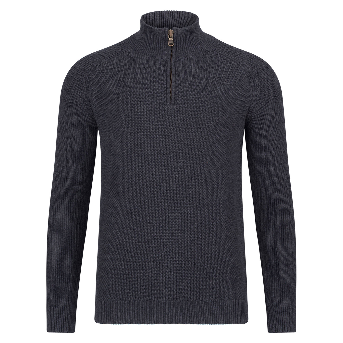 grey mens chunky zip neck jumper