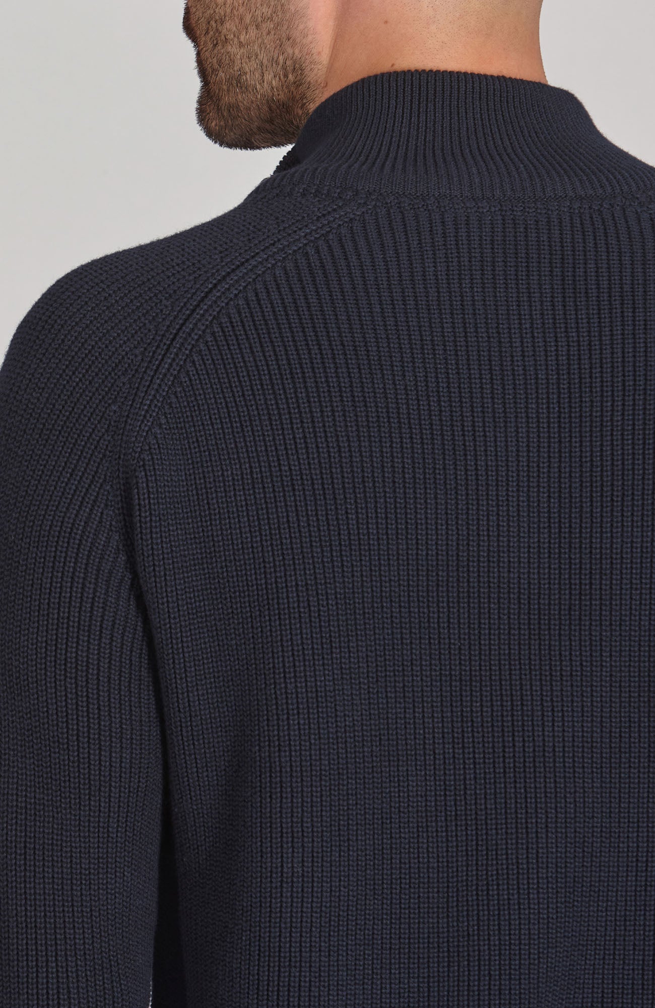 navy mens zip neck jumper