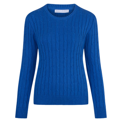 Womens Pure Cotton Cable Jumper – Paul James Knitwear