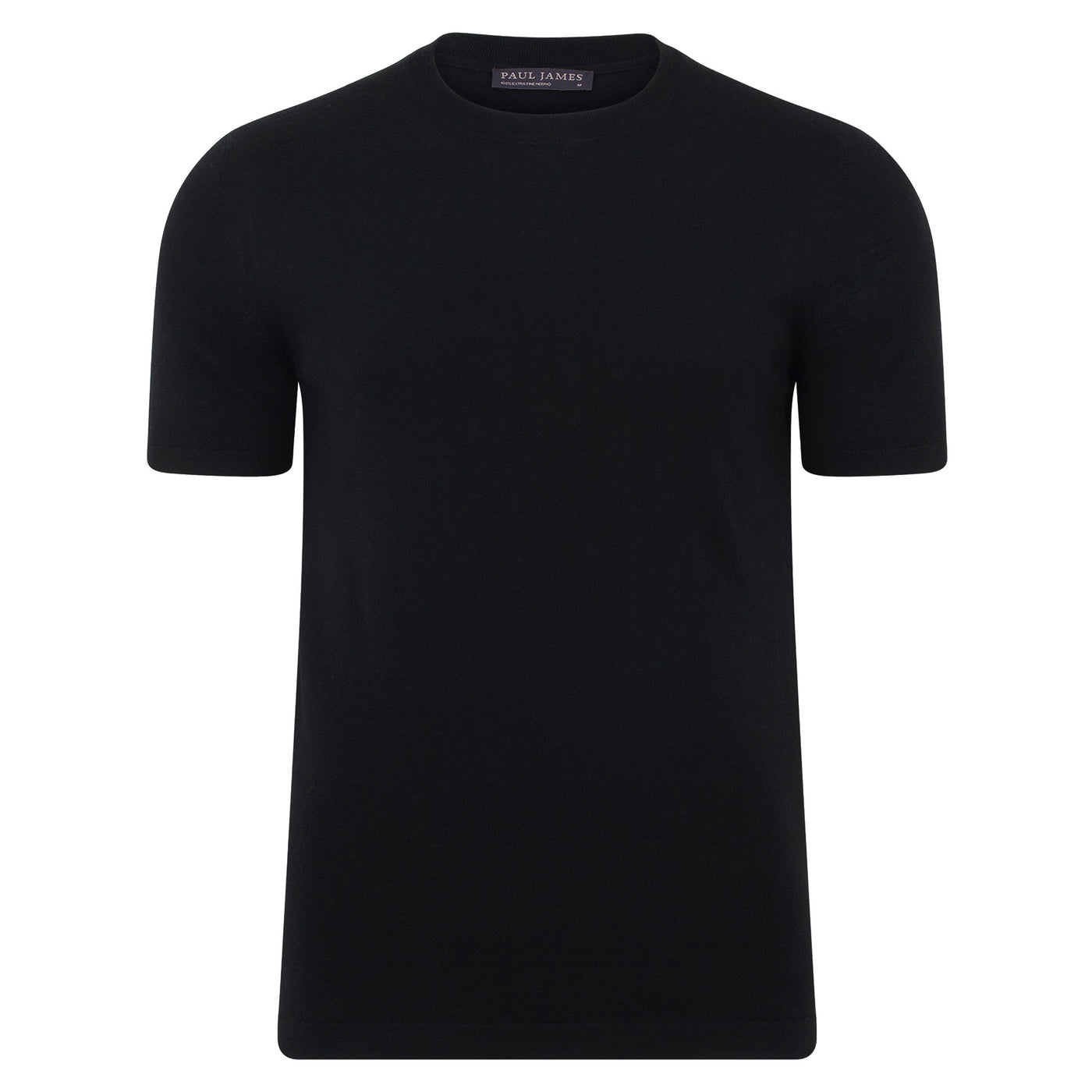 black mens merino wool t-shirt