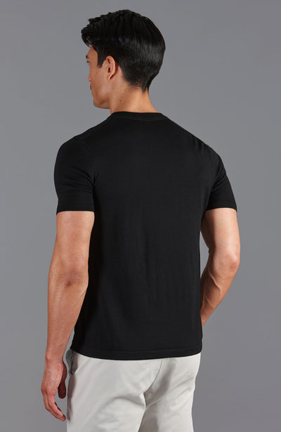 black mens merino wool t-shirt