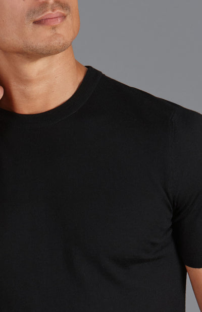 black mens merino wool t-shirt