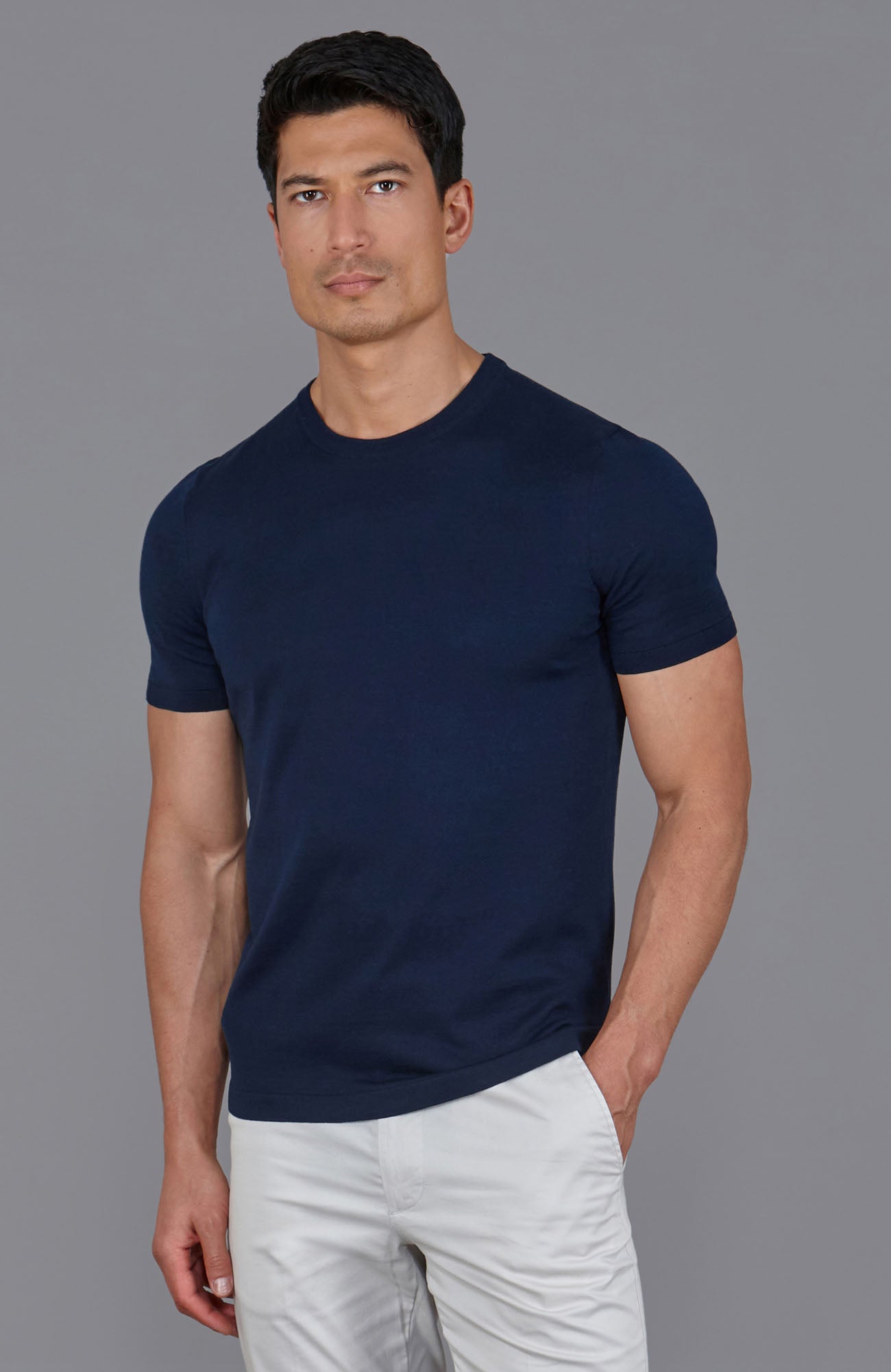 navy mens merino wool t-shirt