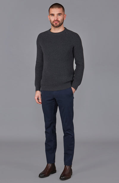 dark grey mens fisherman jumper