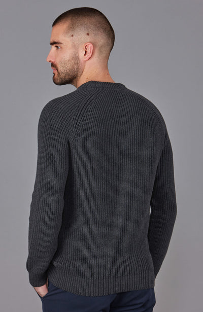 dark grey mens fisherman jumper