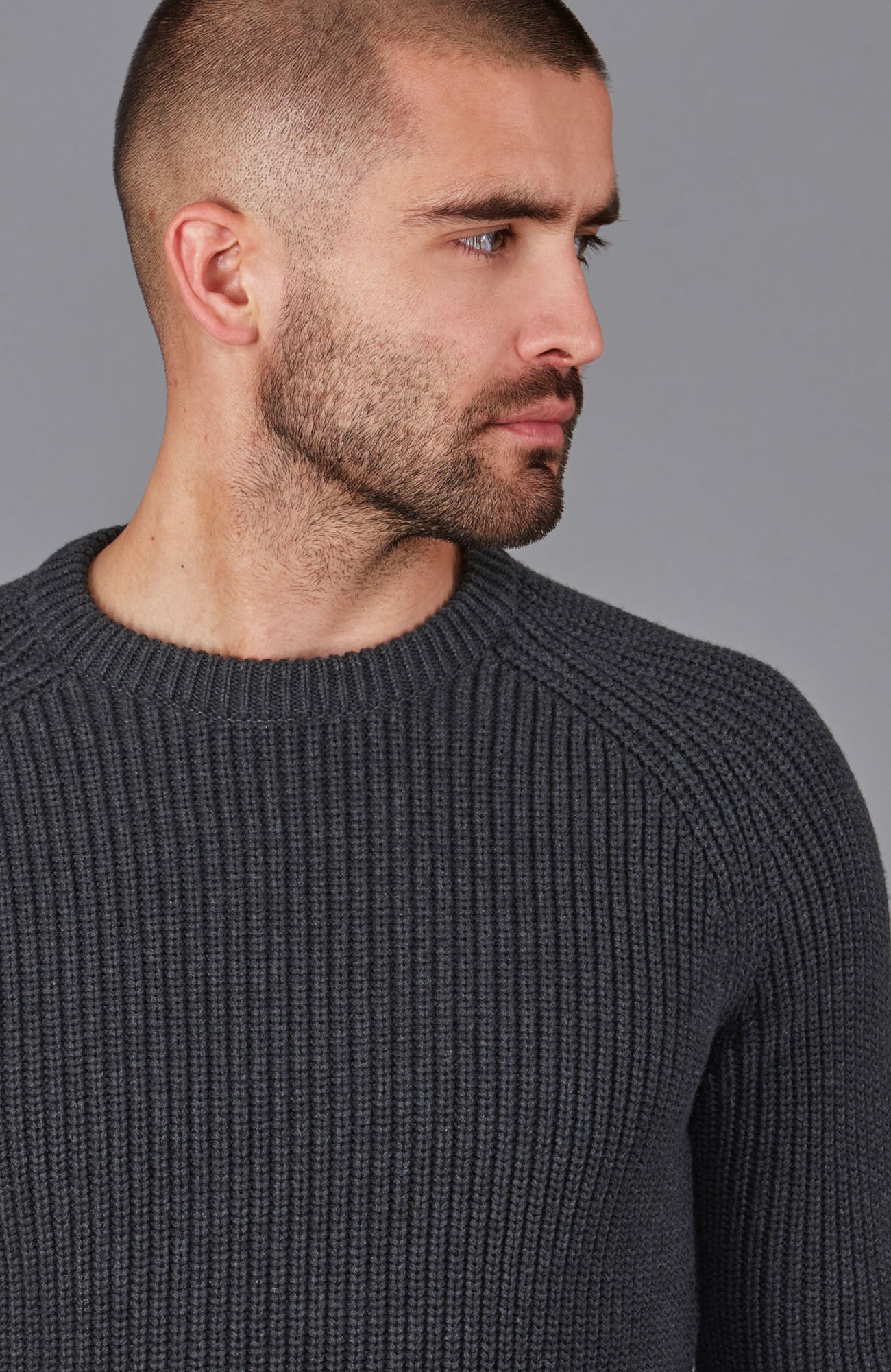 dark grey mens fisherman jumper