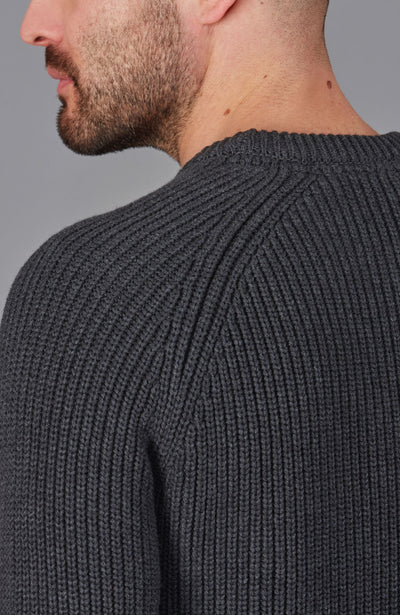 dark grey mens fisherman jumper