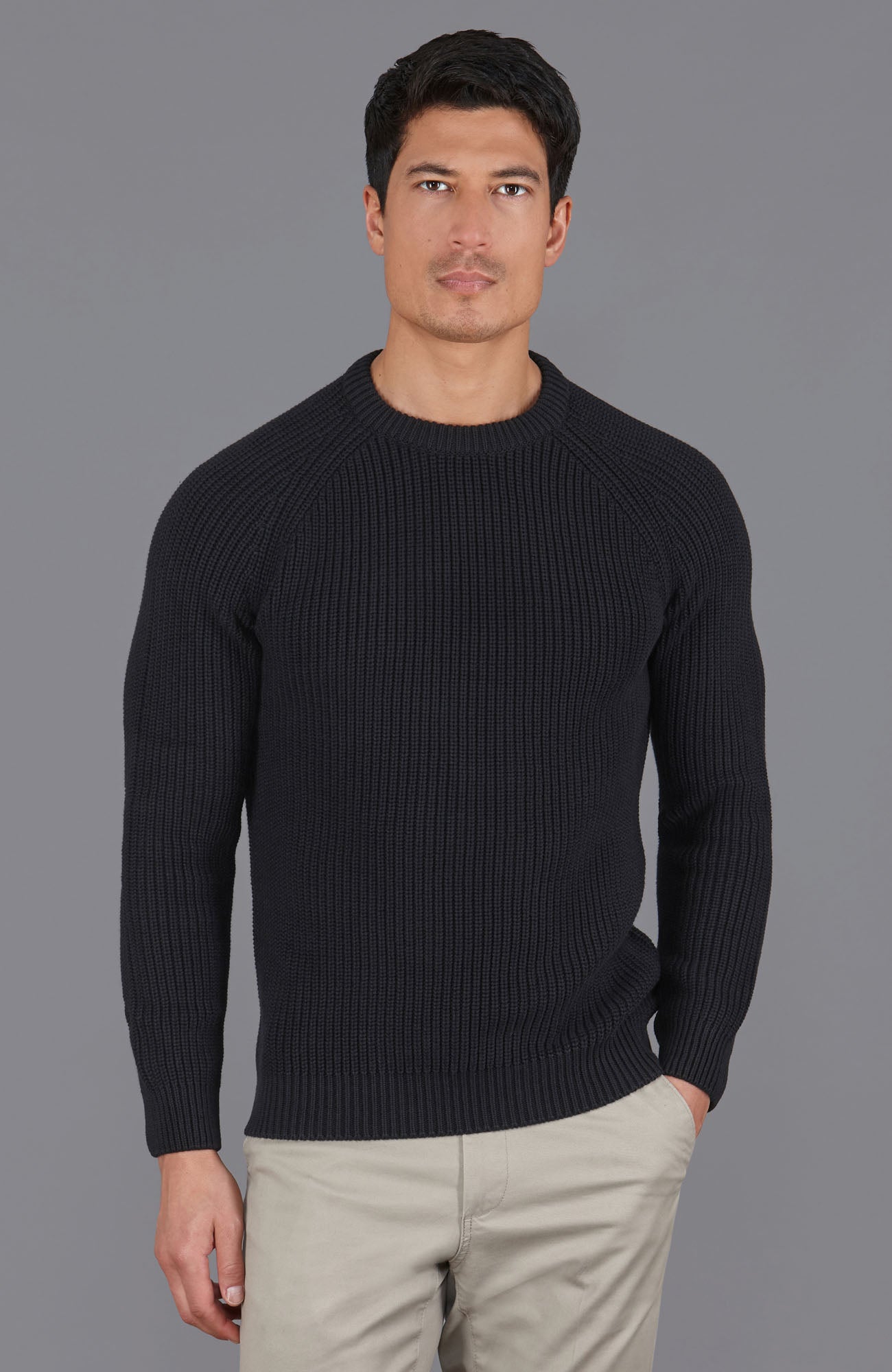 Mens 100% Cotton Fisherman Ribbed Jumper – Paul James Knitwear