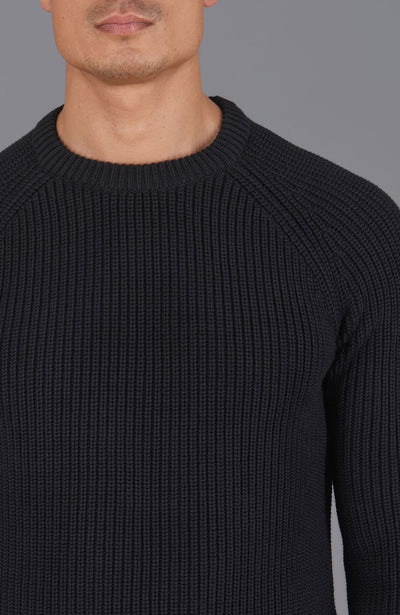 black mens fisherman jumper