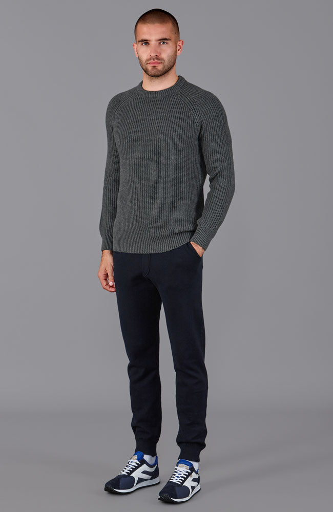 grey mens fisherman jumper