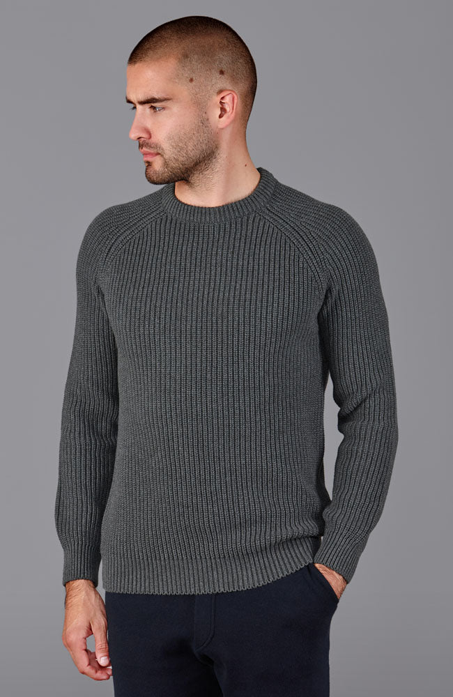 grey mens fisherman jumper