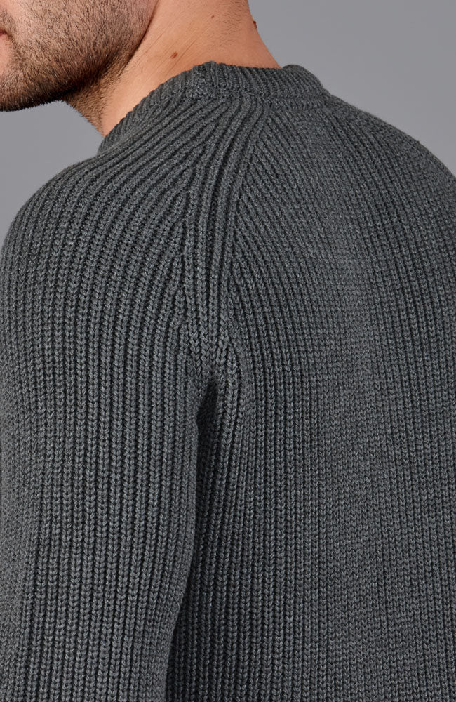 grey mens fisherman jumper