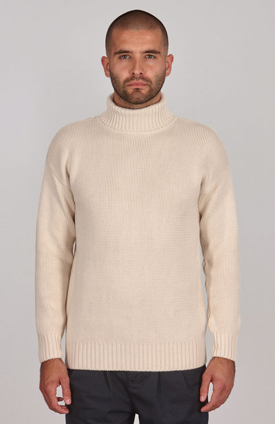 off white mens cotton submariner roll neck jumper