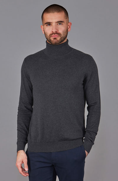 grey mens roll neck jumper