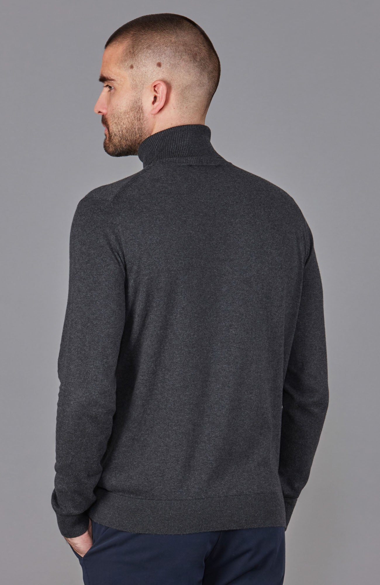 grey mens roll neck jumper