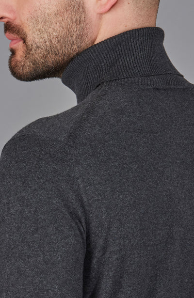 grey mens roll neck jumper