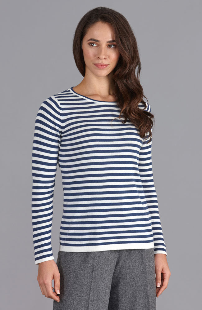 ladies breton stripe long sleeve jumper