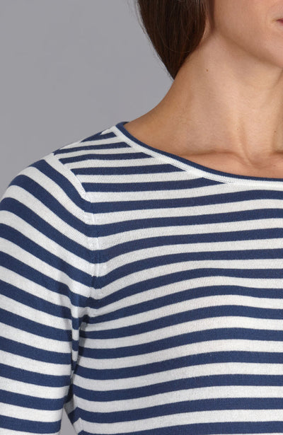 ladies breton stripe long sleeve jumper