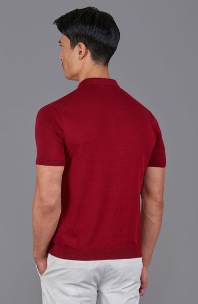 burgundy mens polo shirt short sleeve