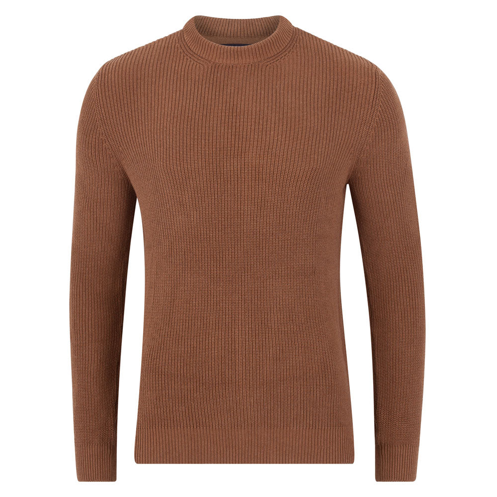 men camel beige fisherman jumper