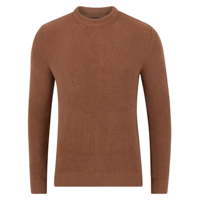 men camel beige fisherman jumper