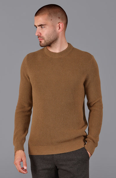 Mens Midweight 100% Cotton Fisherman Rib Jumper