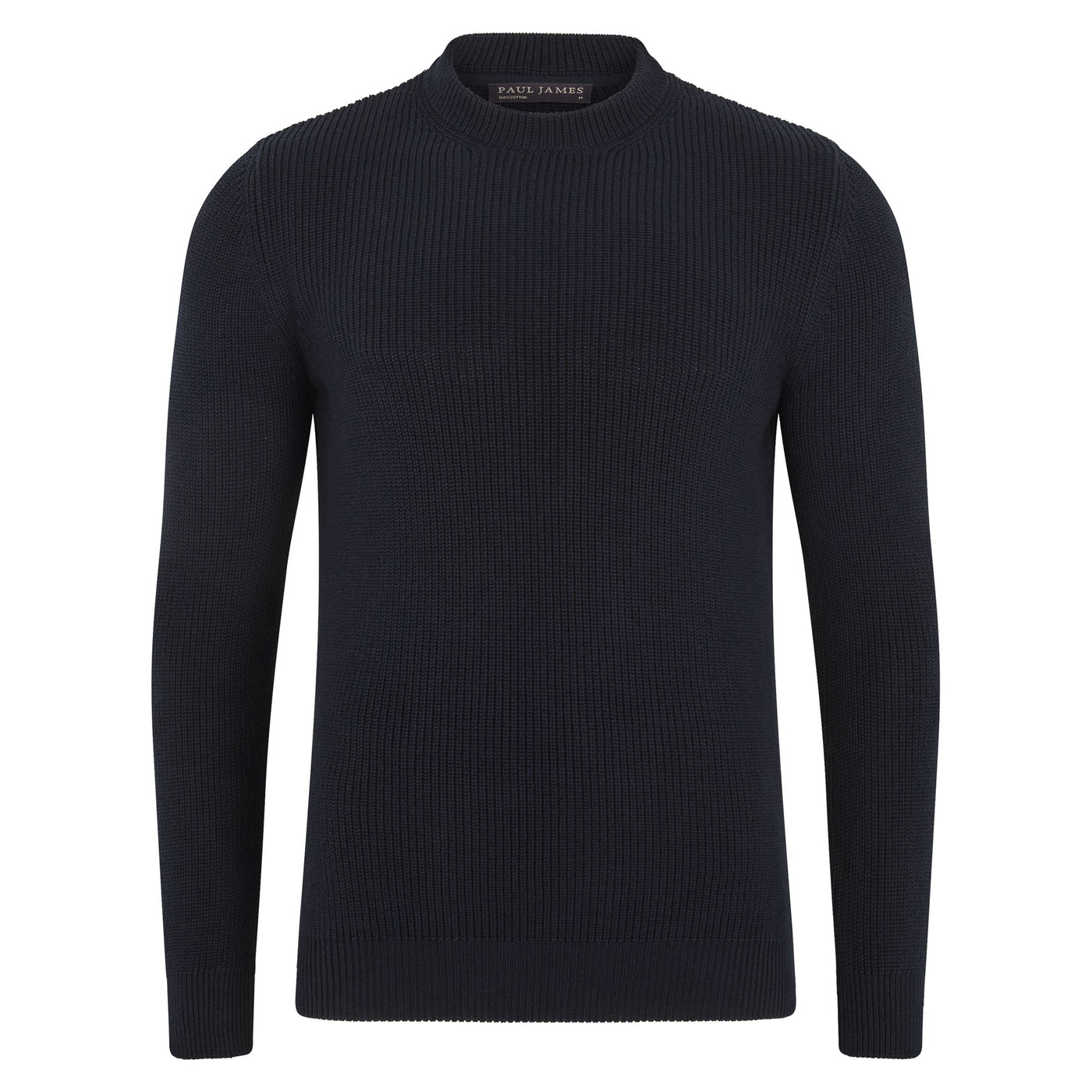 navy mens fisherman rib knit jumper