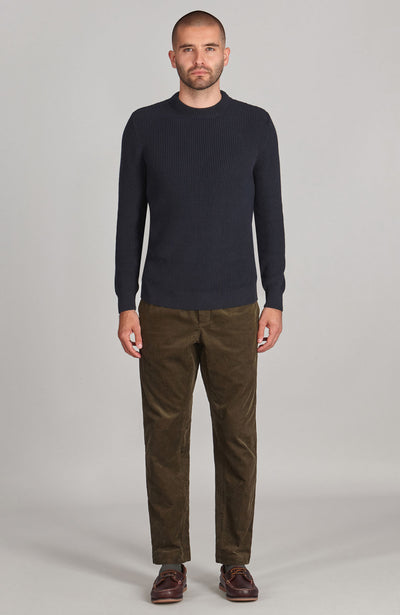 navy mens cotton rib jumper