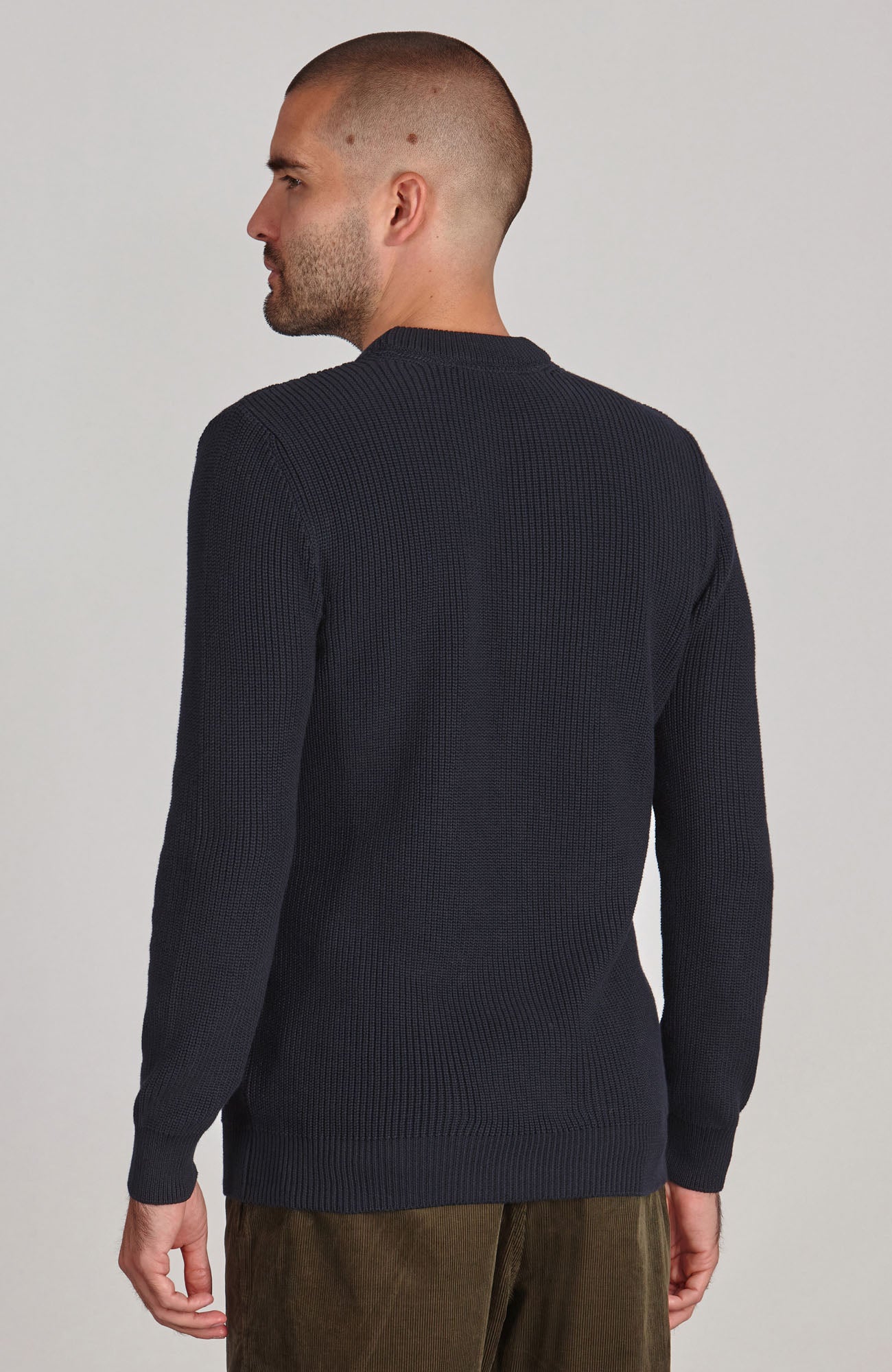 navy mens fisherman rib knit jumper