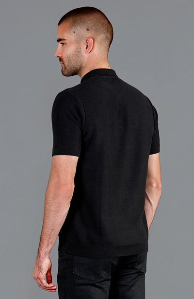 mens black short sleeve polo shirt