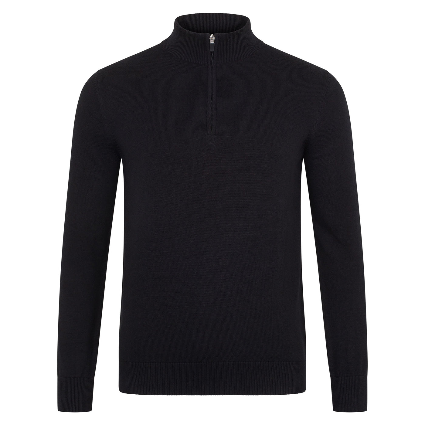 black mens zip neck jumper