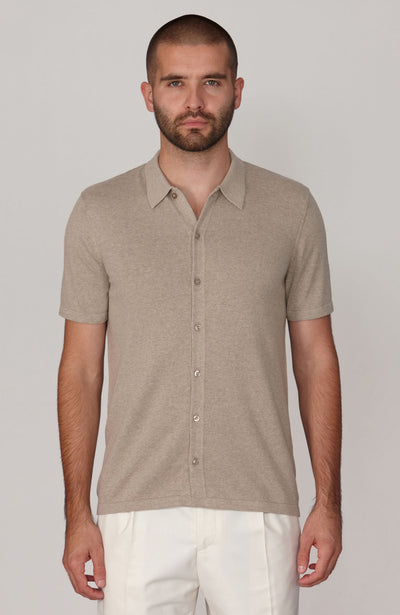 beige mens short sleeve shirt