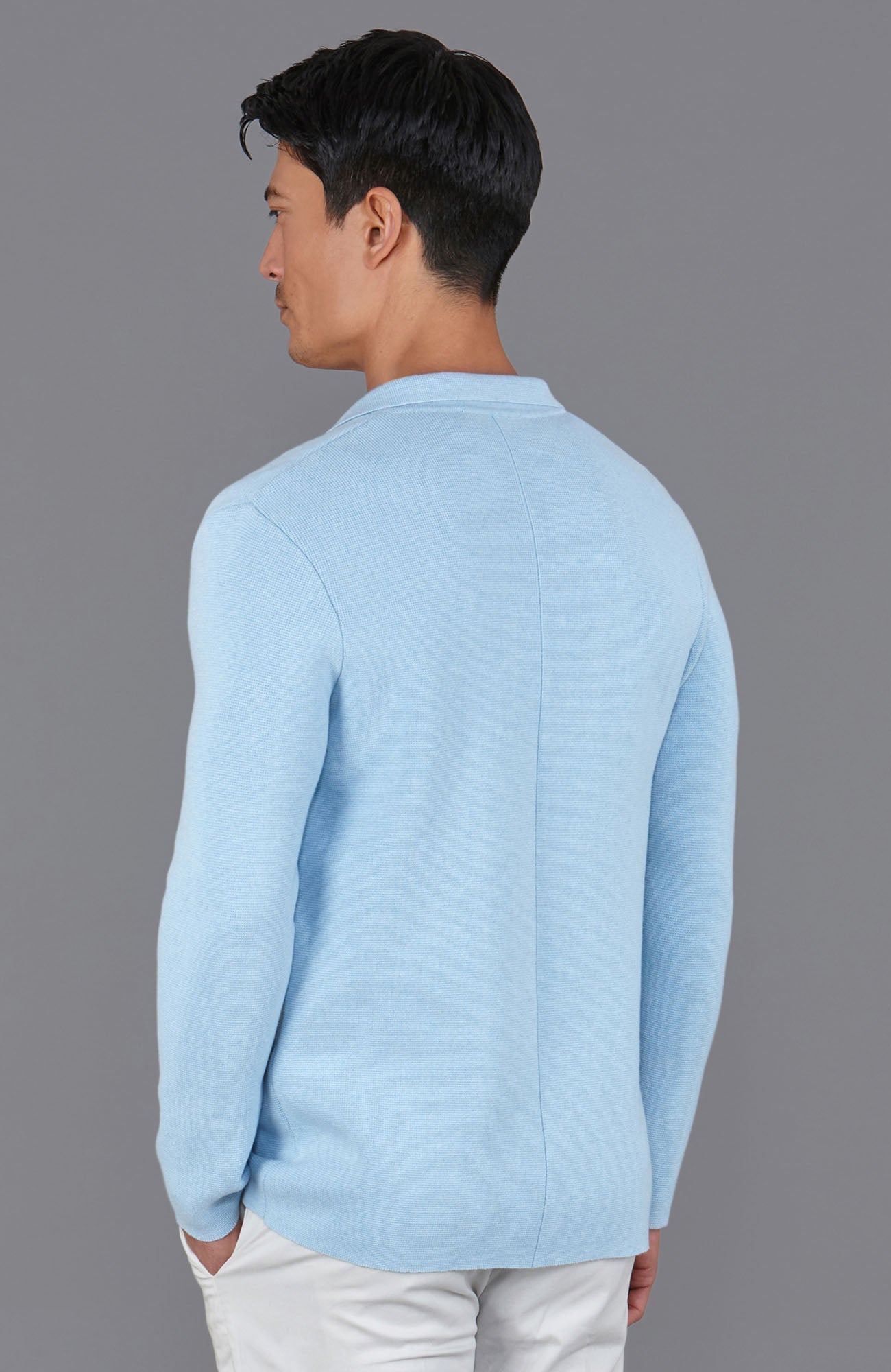 blue mens knitted summer blazer