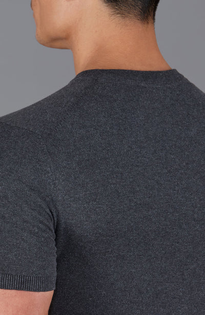 dark grey mens knitted t-shirt