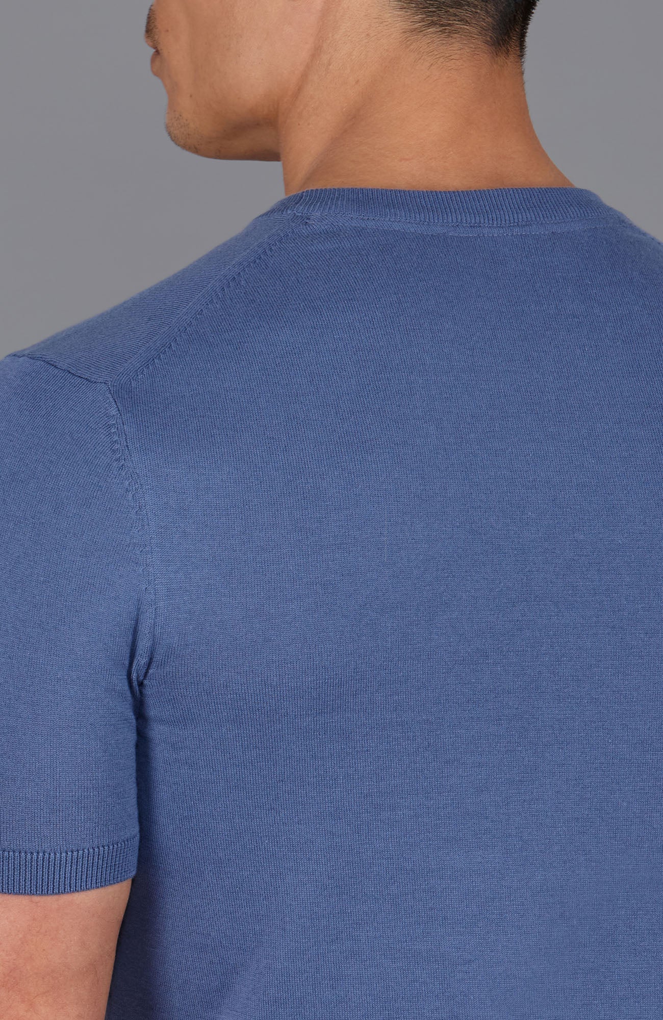 blue mens knitted t-shirt