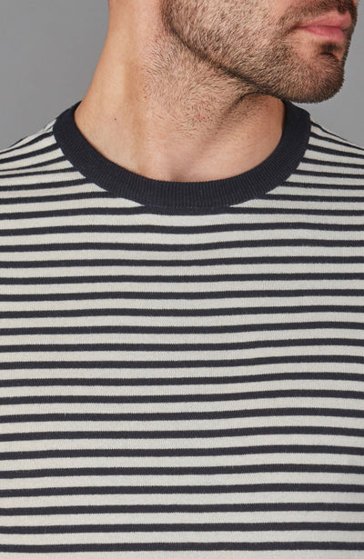 men navy breton stripe t-shirt