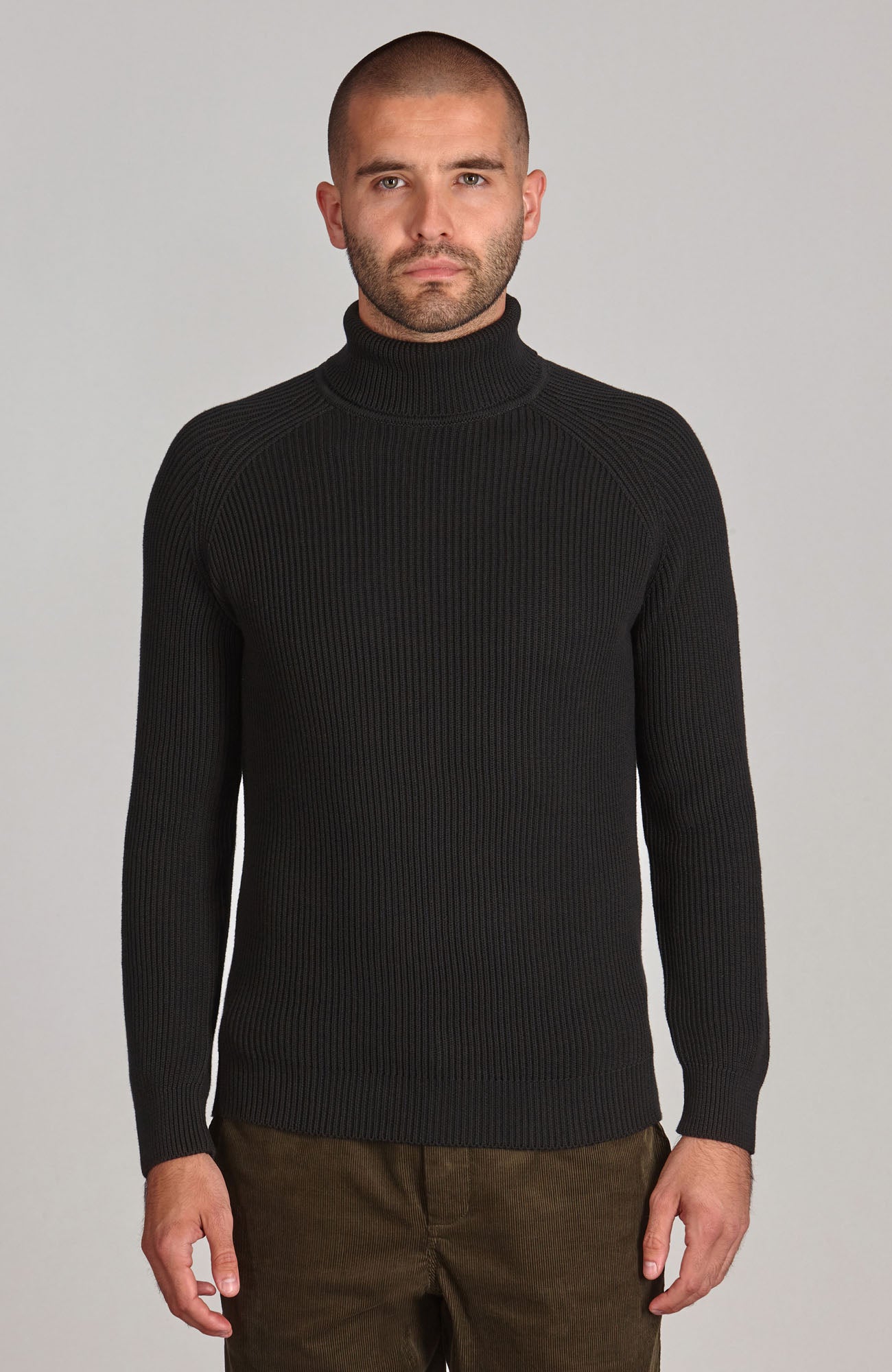 Black roll neck top best sale