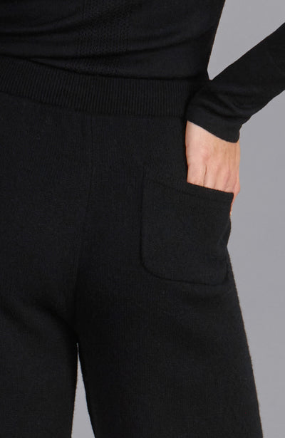 black womens lambswool trousers