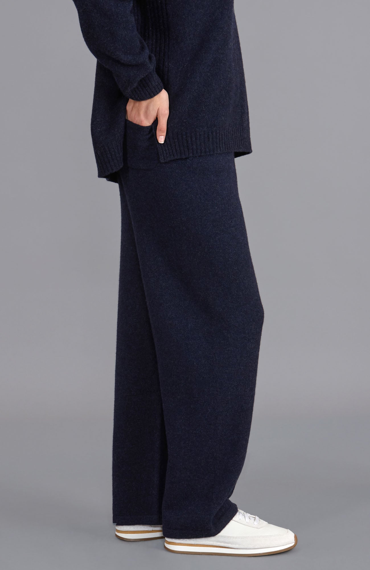 navy womens lambswool trousers