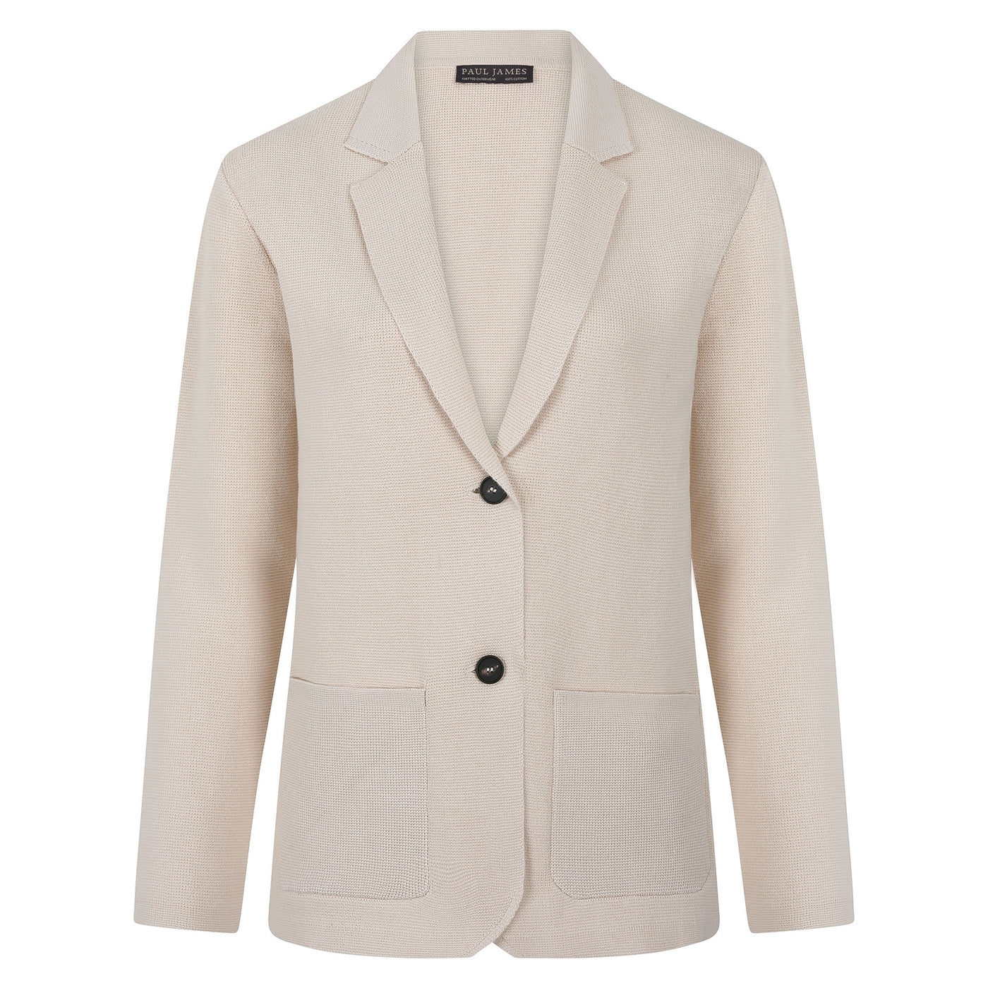 womens ecru knitted blazer