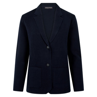 womens navy knitted blazer