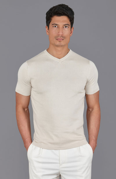 birch mens v neck knitted t shirt